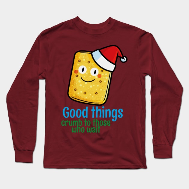 Cute christmas biscuit Long Sleeve T-Shirt by Jocularity Art